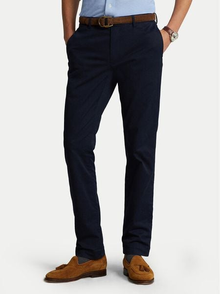 Polo Ralph Lauren Chinosy 710644988002 Granatowy Slim Fit. Niebieskie eleganckie spodnie męskie Polo Ralph Lauren, bez wzorów, z bawełny. Za 439.99 zł.