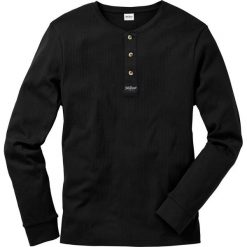 Shirt z długim rękawem Regular Fit bonprix czarny. Czarne koszulki męskie z długim rękawem bonprix, z aplikacjami, z długim rękawem. Za 37.99 zł.