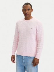 Tommy Hilfiger Sweter MW0MW33132 Różowy Regular Fit. Czerwone kardigany męskie Tommy Hilfiger, m, bez wzorów, z bawełny, bez ramiączek. Za 569.99 zł.