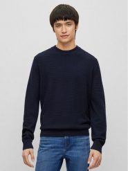 Hugo Sweter Stoppo 50492803 Granatowy Relaxed Fit. Niebieskie swetry męskie Hugo, bez wzorów, z bawełny, bez kołnierzyka, bez ramiączek. Za 649.99 zł.