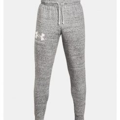 Spodnie dresowe męskie Under Armour RIVAL TERRY JOGGER. Szare spodnie dresowe męskie Under Armour, bez wzorów, z dresówki. Za 99.99 zł.