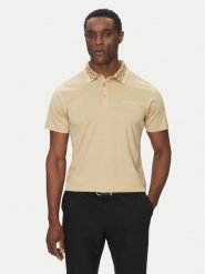 KARL LAGERFELD Polo 745001 552200 Beżowy Slim Fit. Brązowe koszulki polo męskie KARL LAGERFELD, m, bez wzorów, z bawełny, bez kołnierzyka, bez ramiączek. Za 359.99 zł.