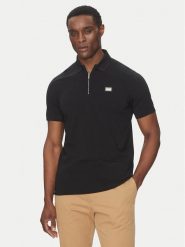 KARL LAGERFELD Polo 745020 552221 Czarny Regular Fit. Czarne koszulki polo męskie KARL LAGERFELD, m, bez wzorów, z bawełny, bez kołnierzyka, bez ramiączek. Za 399.99 zł.