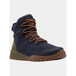 Buty Męskie Columbia Fairbanks Omni-Heat. Niebieskie buty trekkingowe męskie Columbia, bez wzorów, sportowe, bez obcasa, bez zapięcia. Za 554.75 zł.
