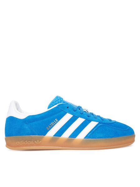 Adidas Sneakersy Gazelle Indoor JI2061 Niebieski. Niebieskie buty sportowe na co dzień męskie ADIDAS, m, bez wzorów, ze skóry, bez ramiączek, bez kaptura. Za 379.99 zł.