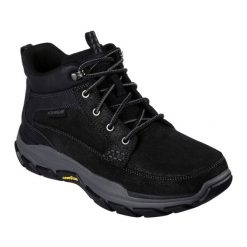 Buty męskie SKECHERS Respected Boswell. Czarne buty sportowe na co dzień męskie Skechers, m, bez wzorów, bez ramiączek, bez kaptura. Za 359.99 zł.