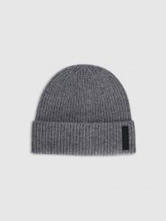 4F Czapka beanie wełniana męska - szara L. Szare czapki męskie 4f, na zimę, bez wzorów, z dzianiny, eleganckie. Za 99.99 zł.