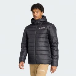 Kurtka z kapturem z ociepleniem Terrex Multi Essentials CLIMAWARM. Czarne kurtki męskie ADIDAS, l, bez wzorów, z puchu, sportowe, bez ramiączek, z kapturem. Za 439.00 zł.