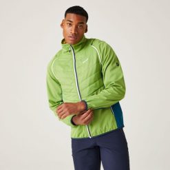Steren Hybrid II męski softshell. Zielone kurtki softshell męskie Regatta, l, bez wzorów, z softshellu, bez kaptura, trekkingowe. W wyprzedaży za 199.99 zł.