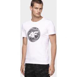 T-shirt męski TSM076 - biały. T-shirty męskie 4f. W wyprzedaży za 49.99 zł.