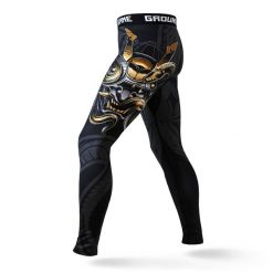 Legginsy do sportów walki męskie Ground Game Oni Samurai. Czarne bielizna termoaktywna męska GROUND GAME, m, bez wzorów, z elastanu, do biegania. Za 159.99 zł.
