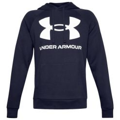 Bluza sportowa męska Under Armour Rival Fleece Big Logo HD. Białe bluzy z kapturem męskie Under Armour, m, bez wzorów, z kapturem. Za 228.50 zł.