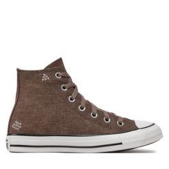 Trampki Converse. Brązowe trampki męskie Converse, bez wzorów, retro, bez zapięcia. Za 299.99 zł.