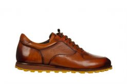 Półbuty Brooman A230-G56-SW2 Tan 104248, Brązowy, Skóra naturalna - 43. Brązowe eleganckie półbuty męskie Brooman, z gumy, bez obcasa, bez zapięcia. W wyprzedaży za 404.10 zł.