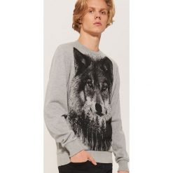 Bluza z wilkiem - Szary. Bluzy nierozpinane męskie marki House. W wyprzedaży za 49.99 zł.