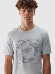 4F T-shirt regular z nadrukiem męski - szary S. Szare t-shirty męskie 4f, m, bez wzorów, z bawełny, bez kołnierzyka, bez ramiączek. Za 29.99 zł.