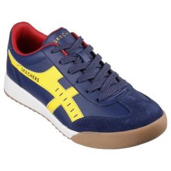 Męskie ZINGER MANZANILLA TOTALE Sneakersy Granatowy / Żółty. Niebieskie buty sportowe na co dzień męskie Skechers, m, bez wzorów, z gumy, casualowe, bez ramiączek, bez kaptura. Za 339.99 zł.