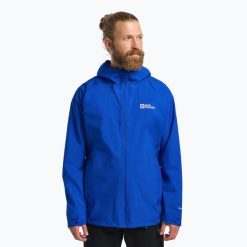 Kurtka przeciwdeszczowa męska Jack Wolfskin Prelight 2.5L LT. Niebieskie kurtki męskie Jack Wolfskin, l, bez wzorów, sportowe, bez ramiączek, bez kaptura. Za 559.99 zł.
