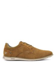 Mustang Półbuty 4150-310 Brązowy. Brązowe codzienne półbuty męskie Mustang, bez wzorów, z materiału, bez obcasa, bez zapięcia. Za 269.99 zł.