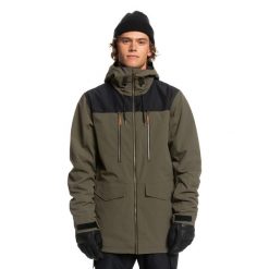 Kurtka snowboardowa męska Quiksilver Fairbanks. Zielone kurtki narciarskie i snowboardowe męskie Quiksilver, na zimę, m, bez wzorów, bez kaptura, narciarskie. Za 579.99 zł.