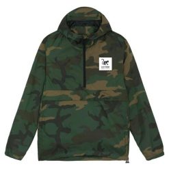 Wodoodporna kurtka męska z kapturem – kurtka przeciwwiatrowa (Kamuflaż). Brązowe kurtki softshell męskie SURF MONKEY, m, bez wzorów, z softshellu, z kapturem, trekkingowe. Za 349.95 zł.