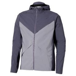 Kurtka wodoodporna z kapturem Mizuno Thermal Charge. Szare kurtki treningowe męskie Mizuno, bez wzorów, z kapturem, do biegania. W wyprzedaży za 602.00 zł.