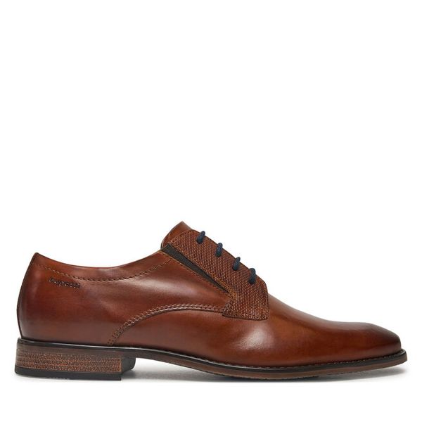 Półbuty Bugatti. Brązowe eleganckie półbuty męskie Bugatti, wizytowe, bez obcasa, bez zapięcia. Za 259.99 zł.