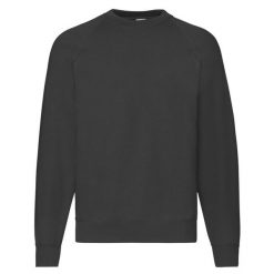 Klasyczna Bluza Raglanowa Unisex Dla Dorosłych. Czarne bluzy nierozpinane męskie Fruit of the Loom, l, bez wzorów, klasyczne, bez ramiączek, bez kaptura. Za 79.99 zł.