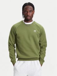 Adidas Bluza Trefoil Essentials JW3523 Zielony Regular Fit. Zielone bluzy nierozpinane męskie ADIDAS, m, bez wzorów, z bawełny, bez ramiączek, bez kaptura. Za 239.99 zł.