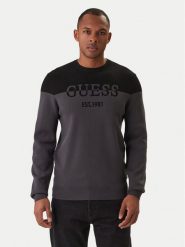Guess Sweter M6RR20 Z4492 Szary Regular Fit. Szare kardigany męskie Guess, z aplikacjami, z syntetyku, bez kołnierzyka, bez ramiączek. Za 399.99 zł.
