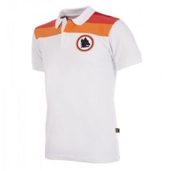 Koszulka Polo dla dorosłych - AS Roma Goście - Biały. Białe koszulki polo męskie COPA FOOTBALL, m, bez wzorów, retro, bez kołnierzyka, bez ramiączek. Za 297.74 zł.