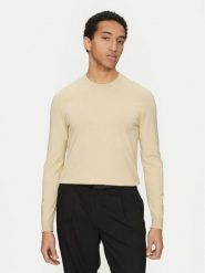 HUGO Sweter San Cody 50532074 Beżowy Slim Fit. Brązowe kardigany męskie Hugo, bez wzorów, z wiskozy, bez kołnierzyka, bez ramiączek. Za 269.99 zł.