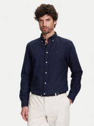 Tommy Hilfiger Koszula Solid Heritage MW0MW35774 Granatowy Regular Fit. Niebieskie koszule męskie Tommy Hilfiger, m, bez wzorów, z bawełny, bez kołnierzyka, bez ramiączek. Za 299.99 zł.