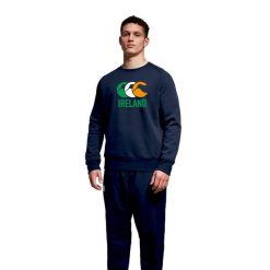 Bluza Canterbury Club Crew. Niebieskie bluzy nierozpinane męskie CANTERBURY, bez wzorów, z dresówki, sportowe, bez ramiączek, bez kaptura. Za 335.00 zł.