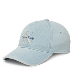 Czapka z daszkiem Calvin Klein Jeans. Niebieskie czapki męskie Calvin Klein Jeans, bez wzorów, z jeansu. Za 139.99 zł.