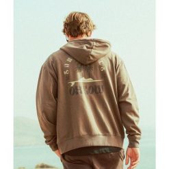 Bluza Oxbow Sandwaves Zip Pebble. Bluzy nierozpinane męskie OXBOW, bez wzorów, sportowe, bez ramiączek, bez kaptura. Za 317.25 zł.