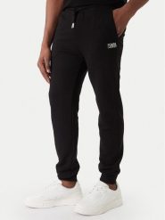 KARL LAGERFELD Spodnie dresowe 705782 561917 Czarny Regular Fit. Czarne spodnie dresowe męskie KARL LAGERFELD, bez wzorów, z bawełny. Za 439.99 zł.