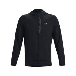 Kurtka do biegania męska UNDER ARMOUR OUTRUN THE STORM JACKET. Czarne kurtki męskie Under Armour, l, bez wzorów, z materiału, bez ramiączek, bez kaptura. Za 299.99 zł.