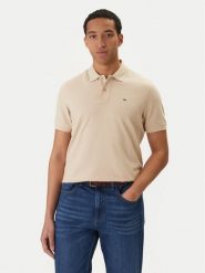 Tommy Jeans Polo DM0DM22711 Beżowy Regular Fit. Brązowe koszulki polo męskie Tommy Jeans, m, bez wzorów, z bawełny, bez kołnierzyka, bez ramiączek. Za 289.99 zł.