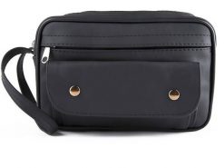 MĘSKA SASZETKA DO RĘKI WYKONANA Z POLSKIEJ SKÓRY NATURALNEJ POJEMNA G45. Saszetki męskie bez wzorów, ze skóry. Za 79.90 zł.