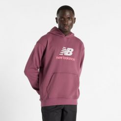 Bluza męska New Balance MT51512FDP – różowa. Czerwone bluzy nierozpinane męskie New Balance, m, z aplikacjami, z bawełny, klasyczne, bez ramiączek, z kapturem. Za 249.99 zł.