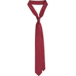 Krawat bordowy. Czerwone krawaty i muchy męskie LANCERTO, w geometryczne wzory, z mikrofibry, eleganckie. Za 79.90 zł.