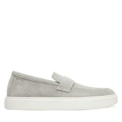 Półbuty Calvin Klein. Szare codzienne półbuty męskie Calvin Klein, bez wzorów, bez obcasa, bez zapięcia. Za 439.99 zł.