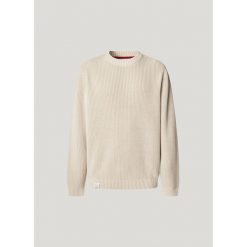 Sweter z okrągłym dekoltem Pepe Jeans Parker. Brązowe swetry męskie Pepe Jeans, bez wzorów, z jeansu, bez kołnierzyka, bez ramiączek. Za 336.00 zł.