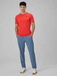 4F Spodnie treningowe szybkoschnące męskie - granatowe 3XL. Niebieskie długie spodnie sportowe męskie 4f, bez wzorów, z materiału. Za 179.99 zł.