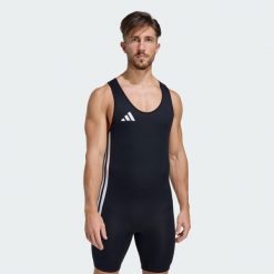 Strój Powerlift Weightlifting Suit. Czarne komplety dresowe męskie ADIDAS, bez wzorów, z dzianiny, sportowe, bez ramiączek, bez kaptura. Za 219.00 zł.