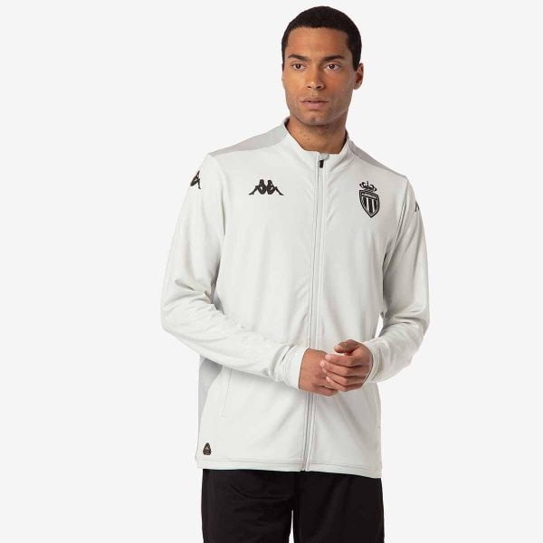 Bluza AS Monaco Arun Pro 8 2024/25. Szare bluzy nierozpinane męskie Kappa, bez wzorów, sportowe, bez ramiączek, bez kaptura. W wyprzedaży za 233.60 zł.