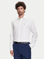 Tommy Hilfiger Koszula MW0MW39573 Biały Slim Fit. Białe koszule męskie Tommy Hilfiger, m, bez wzorów, z bawełny, bez kołnierzyka, bez ramiączek. Za 329.99 zł.