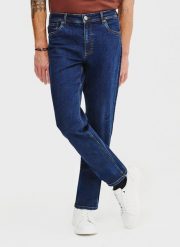 PAKO LORENTE - Granatowe spodnie męskie jeans. Spodnie na co dzień męskie Pako Lorente, bez wzorów, z bawełny, casualowe. Za 399.99 zł.