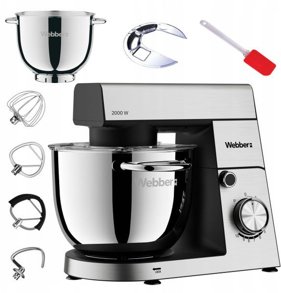 ROBOT KUCHENNY PLANETARNY WEBBER SM16 MIKSER 2000W MISA 5,2L WIELOFUNKCYJNY. Roboty kuchenne Webber. Za 386.50 zł.